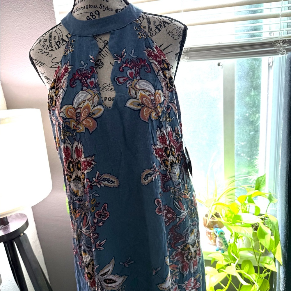 Trixxi Blue Halter Sundress Cocktail Mini